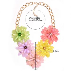 Woman Girl Fashion Vintage Retro Flower Sunflower Pendants Choker Necklace Chain Jewelry for Party Wedding Gift