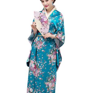 Woman's Japanes Costumes Floral Print Silk Holidays Costumes