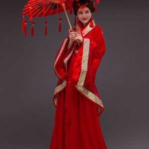 Women Chinese Costumes Chiffon Sequin Flower Han Dynasty Holidays Costumes