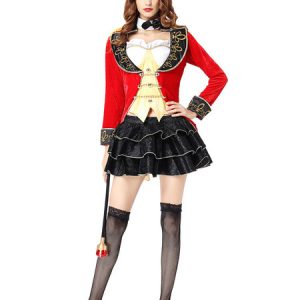 Women Magician Costume Halloween Red Outfit