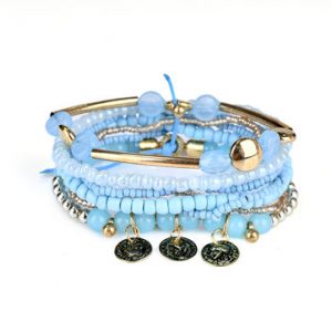 Women's Bohemian Bracelet Multilayer Beads Coin Bracelet