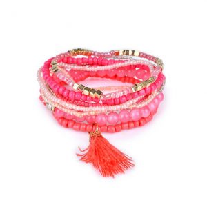 Women's Bohemian Bracelet Tassel Multilayer Beads Bracelet