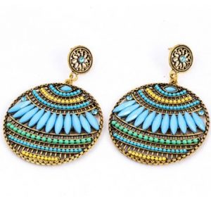 Women's Bohemian Earrings Beads Resin Rhinestone Earrings