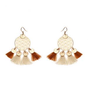 Women's Bohemian Earrings Dream&Catcher Coin Tassel Earrings