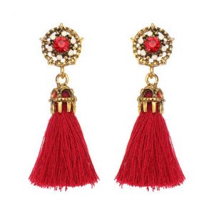 Women's Bohemian Earrings Elegant Crystal Rhinestone Tassel Earrings