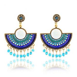 Women's Bohemian Earrings Sector Rhinestone Tassel Earrings