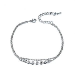 Women's Elegant Anklet Rhinestone Silver Chain Anklet