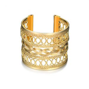 Women's Elegant Bracelet Hollow Spiral Weave Width Bracelet