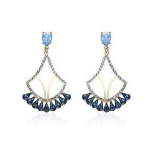 Women's Elegant Earrings Skirt Rhinestone Crystal Tassel Earrings