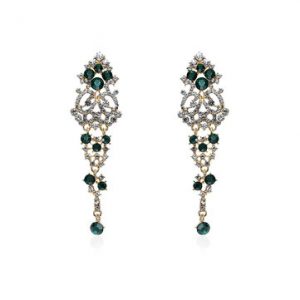 Women's Elegant Jewelry Full Rhinestone Crystal Long Earrings