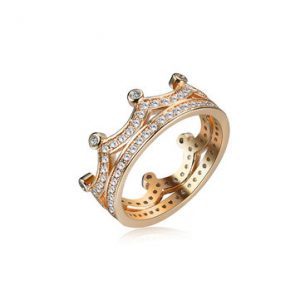 Women's Elegant Ring Gold Crown Zircon Ring