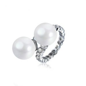 Women's Elegant Ring Pearl Full Zircon Ring