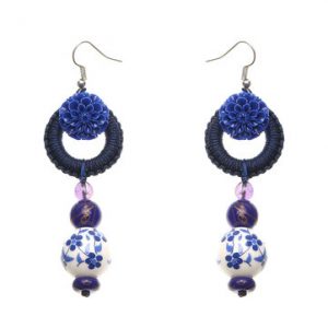 Women's Ethnic Earrings Ceramic Retro Flower Earrings