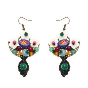 Women's Ethnic Earrings Sector Agate Flower Retro Earrings