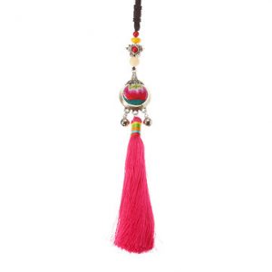 Women's Ethnic Necklace Embroidery Flower Beads Bell Necklace