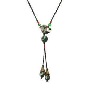 Women's Ethnic Necklace Flower Leaves Agate Retro Necklace