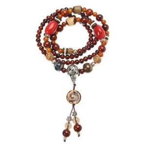 Women's Ethnic Necklace Retro Ceramics Bodhi Buddha Beads Necklace