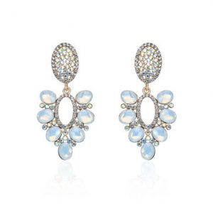 Women's Luxury Earrings Full Rhinestone Opal Earrings