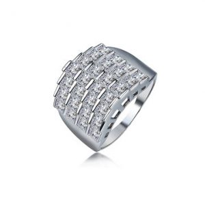 Women's Luxury Ring Big Platinum Zircon Ring