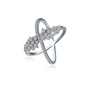 Women's Luxury Ring Cross Platinum Zircon Ring