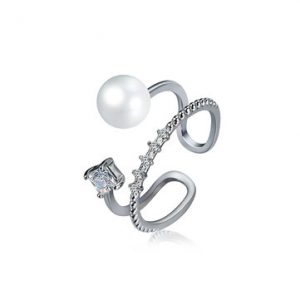 Women's Luxury Ring Pearl Zircon Opening Ring