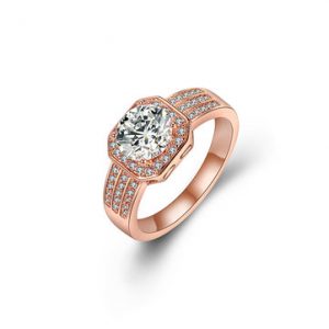 Women's Luxury Ring Rose Gold Plated Full Zircon Ring