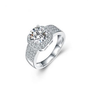 Women's Luxury Ring Zircon Platinum Wedding Ring