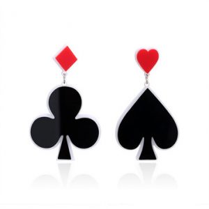 Women's Poker Symbol Earrings Spades Clubs Pendant Earrings