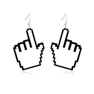 Women's Punk Earrings Hand Finger Acrylic Earrings