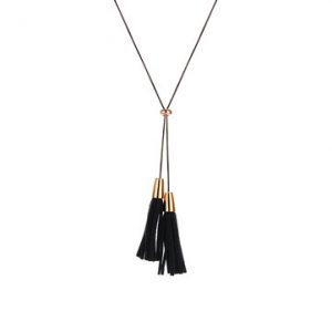 Women's Punk Necklace Leather Tassel Long Necklace