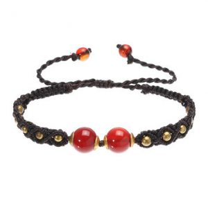 Women's Retro Bracelet Ethnic Agate Weave Rope Bracelet