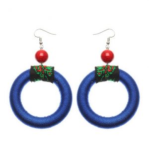 Women's Retro Earrings Big Circle Ceramic Ear Drop Earrings