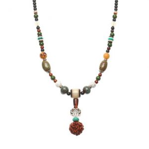 Women's Retro Necklace Ethnic Ceramic Buddha Beads Sweater Necklace