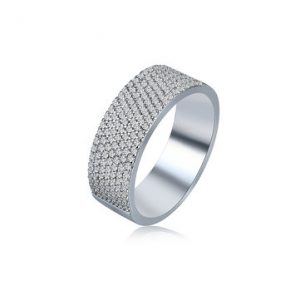 Women's Simple Ring Full Zircon Platinum Ring