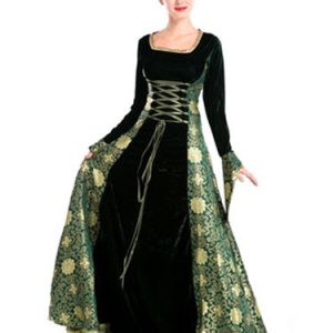 Women's Vintage Costume Halloween Renaissance Medieval Masquerade Dress Halloween