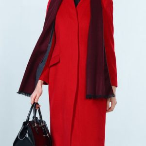 Wool Blend Casual Long Sleeve Slit Coat