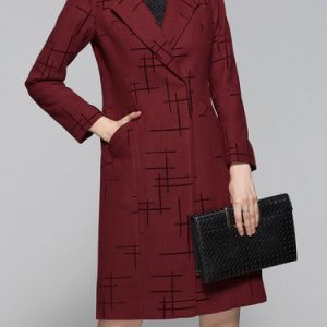 Wool Blend Simple H-line Coat with Pockets