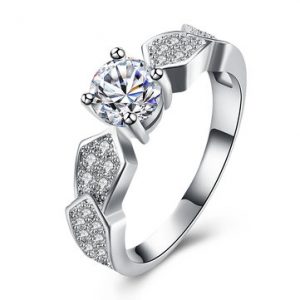 YUEYIN Elegant Ring Luxury Wedding Zircon Ring for Women