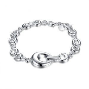 YUEYIN Simple Bracelet Water Drop Silver Plated Women Bracelet