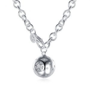 YUEYIN Simple Necklace Star Ball Silver Plated Women Necklace