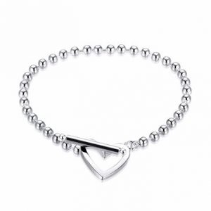 YUEYIN Sweet Bracelet Hollow Heart Silver Plated Beads Women Bracelet