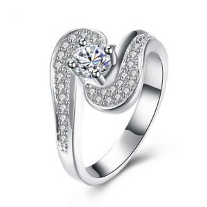 YUEYIN Women Ring Curve Zircon Luxury Ring