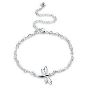 YUEYIN Women's Anklet Dragonfly Silver Plated Anklet