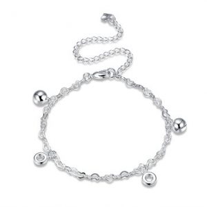 YUEYIN Women's Anklet Silver Bell Circle Anklet