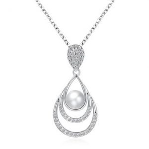 YUEYIN® Pearl Rhinestone Water Drop Necklace