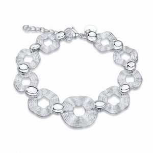 YUEYIN® Waving Circles Silver Plated Women Bracelet