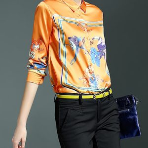 Yellow Casual H-line Blouse