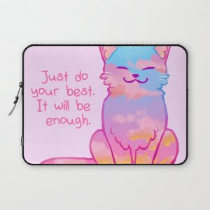 "Your Best is Enough" Sunset Cat Computer Cover by The Latest Kate - Laptop Sleeve - 13"