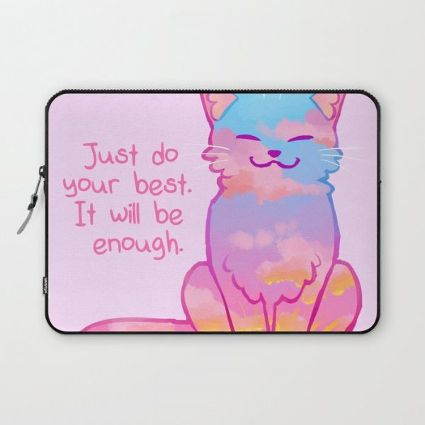 "Your Best is Enough" Sunset Cat Computer Cover by The Latest Kate - Laptop Sleeve - 13"