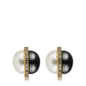 Zircon Pearl Round Earrings